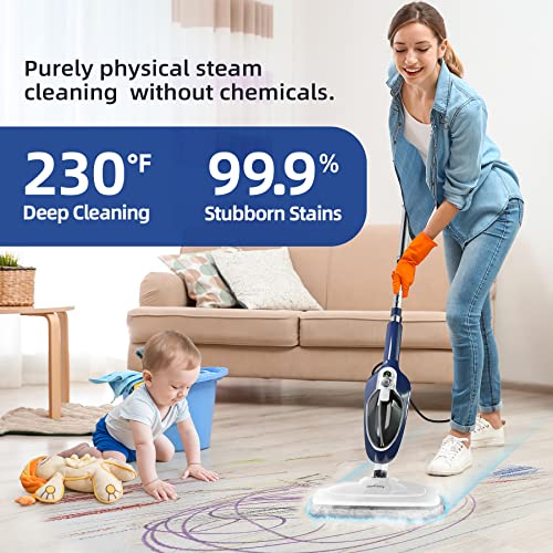 10-in-1 Steam Mop and Handheld Steam Cleaner with 11 Accessories