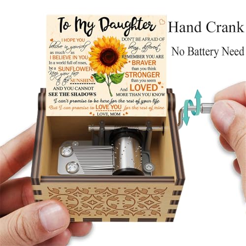 Hand-Carved Wooden Sunflower Music Box - You Are My Sunshine Gift