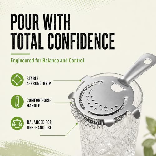 Notana 3-Pack Stainless Steel Hawthorne Cocktail Strainers for Bartenders and Home Bars