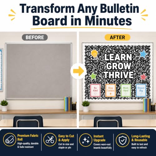 Composition Notebook Bulletin Board Backdrop Roll, 15.7 in x 20 Ft