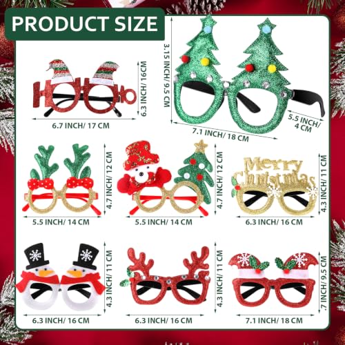 Kanayu 144 Pcs Christmas Glasses Bulk Set for Kids & Adults, 16 Styles - Classic Edition
