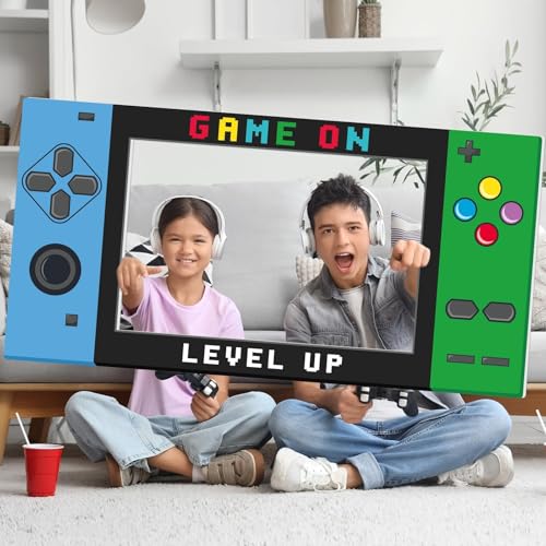 Video Game Photo Booth Frame - Handheld Gaming Party Decoration 31.5 Inch