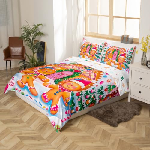 Feelyou Kids Pink Christmas Duvet Cover Set Queen Size Pattern 119 - Boys Girls Holiday Bedding