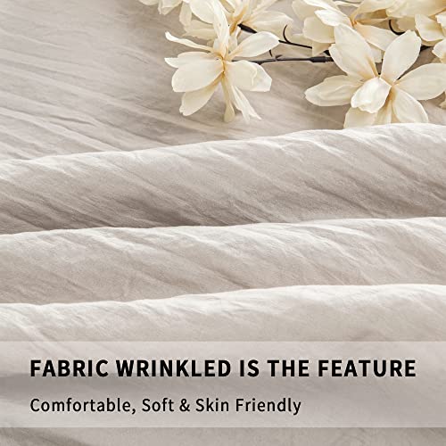 Bonlino Farmhouse King Bedspread Set with 30" Ruffle Skirt & Shams