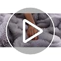 Faux Rabbit Fur Throw Blanket, Cream White Bubble Texture, 50x60 Inches