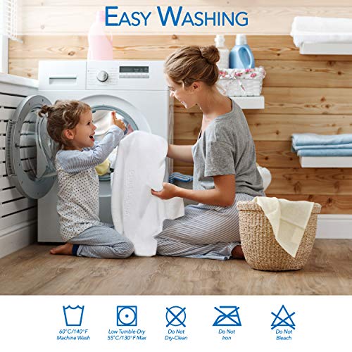 PlushDeluxe Bamboo Waterproof Queen Mattress Protector - Breathable & Noiseless