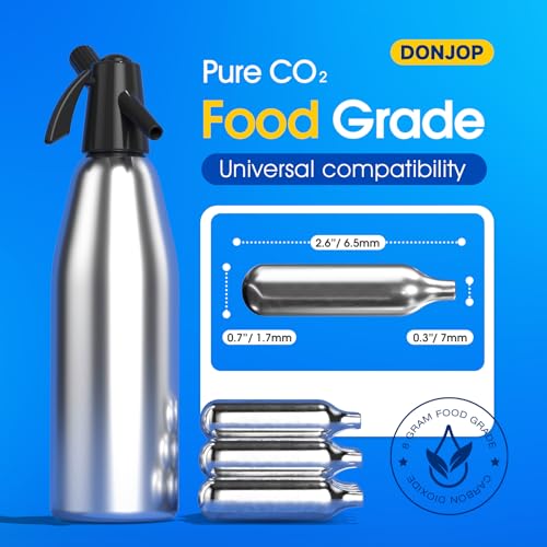 30 Pack 8g CO2 Cartridges for Soda Makers, Food Grade Non-Threaded Chargers