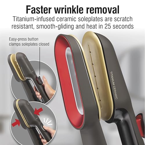 3-in-1 Handheld Garment Steamer and Press Iron with Ceramic Soleplate