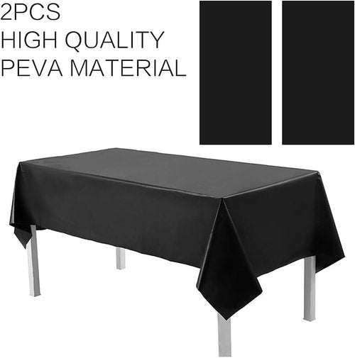Black Plastic Tablecloth by [Brand Name] - 54"x108" Rectangular Disposable Cover for Parties & Events