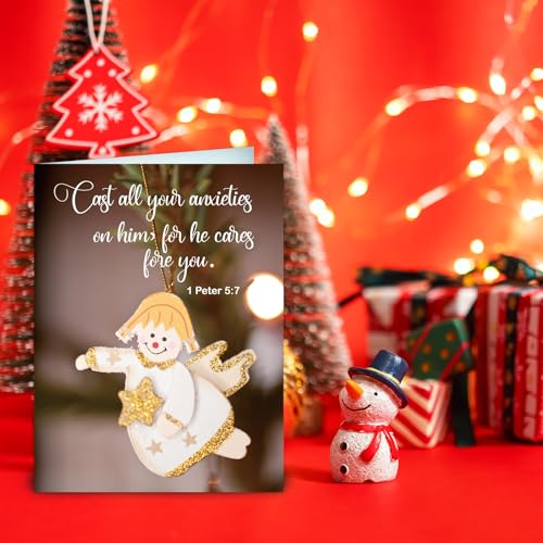 Religious Christmas Bible Verse Cards 24 Pack with Envelopes & Stickers