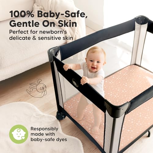 KeaBabies Pack and Play Fitted Sheets 2-Pack - Soft Bamboo Viscose (38x26 in)