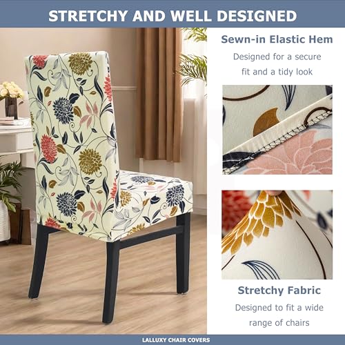 Stretchy Washable Dining Chair Covers Set of 4 - Non-Slip, Soft & Durable