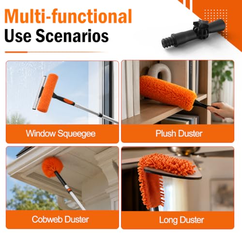 26FT High Reach Duster Kit with Extension Pole & Window Squeegee