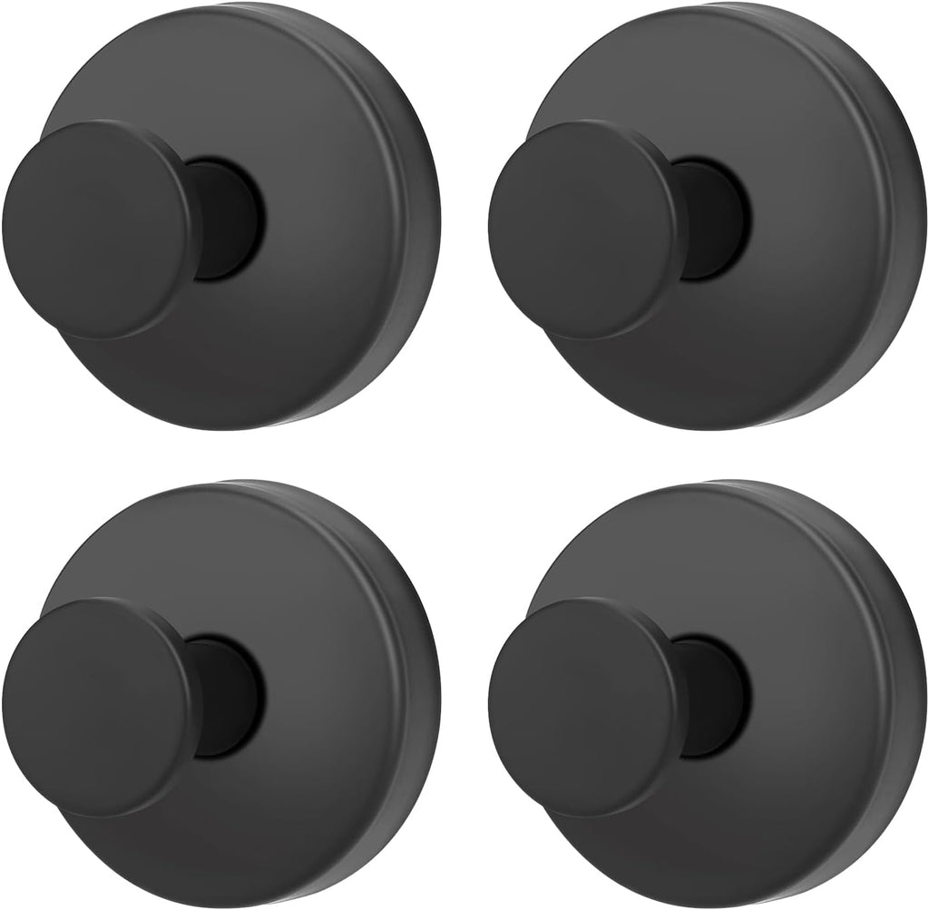 Skiennix Suction Cup Hooks - Waterproof No-Drill Bathroom & Shower Organizer | Black, 4-Pack
