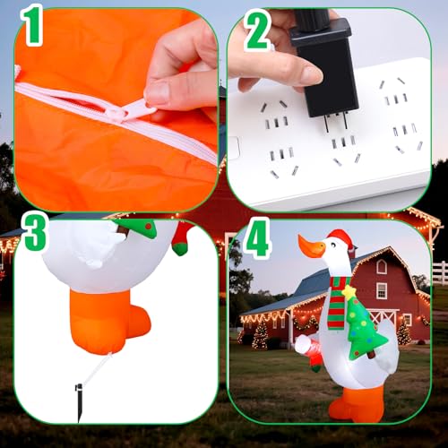 Shappy 6ft Christmas Inflatable Goose with LED Lights — Outdoor Decor