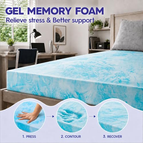 Twin XL Mattress Topper - 3 Inch Dual Layer Memory Foam for Comfort