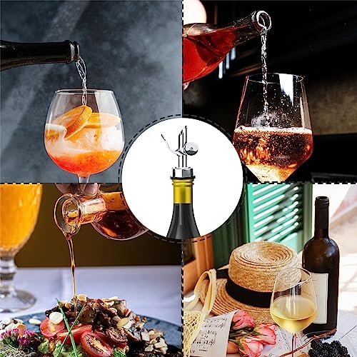 VIGOR PATH Silver Weighted Stainless Steel Liquor Bottle Pourers Pack of 4 - Precise, Leak-Proof Spouts
