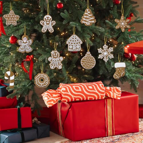 Kockuu 24pcs Christmas Gingerbread Ornaments Mix Classic Gingingerbread Ornament Set