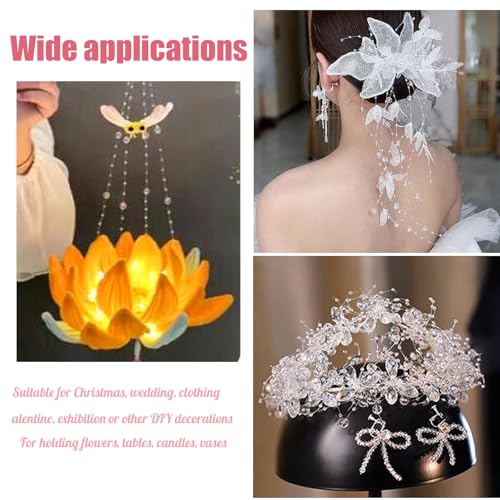 Fbshicung 196ft Clear Artificial Pearl Beads Garland for Wedding & Party Decor
