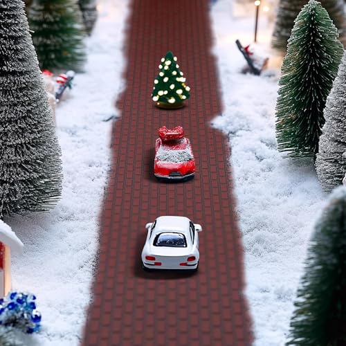 4 Pcs Christmas Village Brick Road Mats, Miniature Landscape Accessories