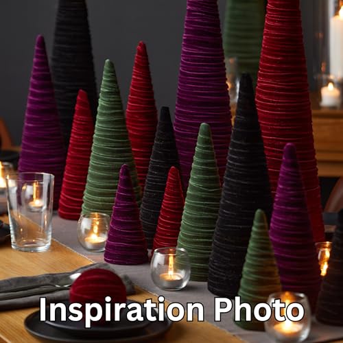 Set of 3 Burgundy Velvet Trees - Holiday Decor, Handmade Craftsmanship