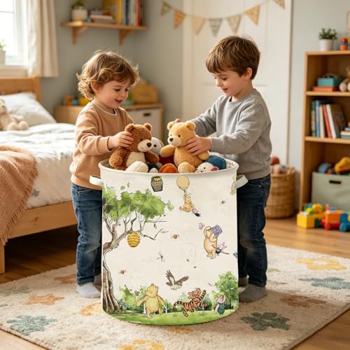 Extra Large Canvas Nursery Laundry Hamper - Waterproof Toy Storage Bin