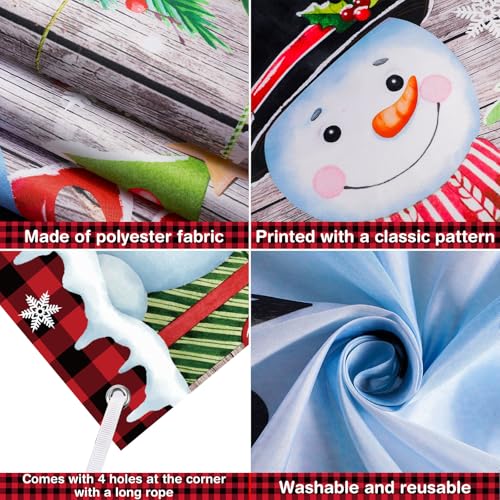 Christmas Snowman Door Cover 6x3 ft - Tiamon 35x71 Inch Party Decor