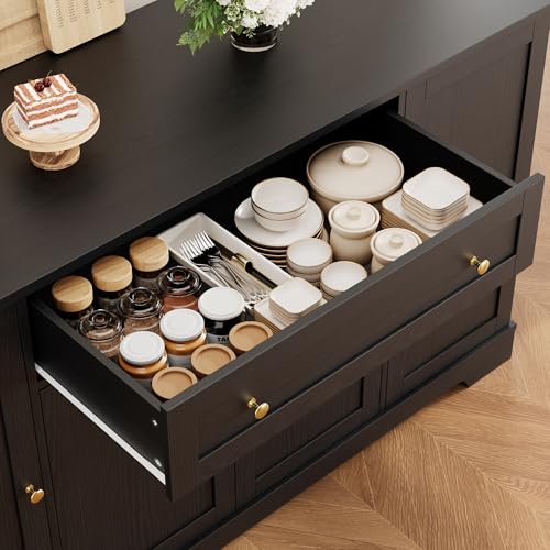 54-Inch Kitchen Buffet Cabinet with Storage, Coffee Bar & Adjustable Shelves