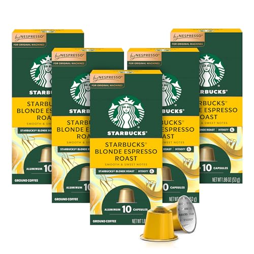 Starbucks Blonde Roast Espresso Pods for Nespresso Original Line - 50 Count