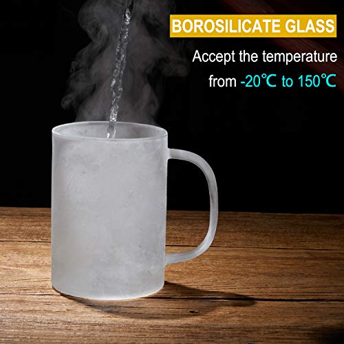 Enindel GM005 Glass Tea Mug with Infuser & Lid - 20 oz Clear Borosilicate Drinkware