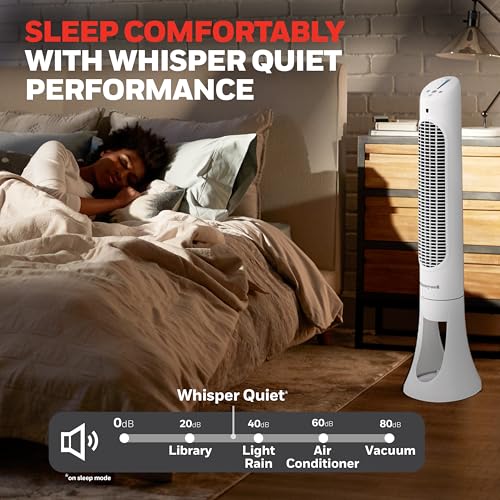 QuietSet Oscillating Tower Fan with Remote and 5 Speeds