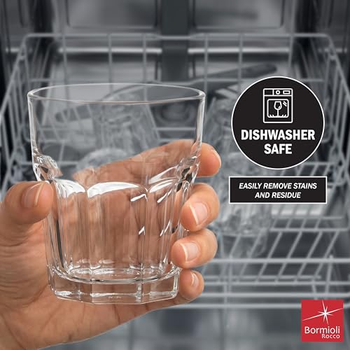 Stackable Rocks Glasses Set - 9.25 Oz Tempered Glass for Cocktails