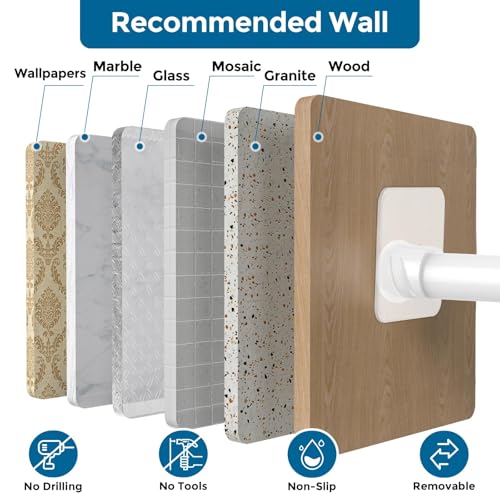 Adjustable Spring Tension Curtain Rods (17 to 28 Inch, 2-Pack, White)
