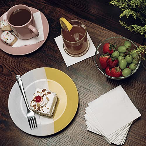 500 Pack Disposable Cocktail Napkins - 3-Ply White Party & Event Beverage Napkins