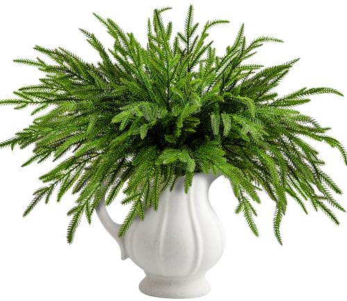Norfolk Pine Branches 19in, 10 Pcs - Artificial Xmas Pine Needles | PURPLE STAR 1N