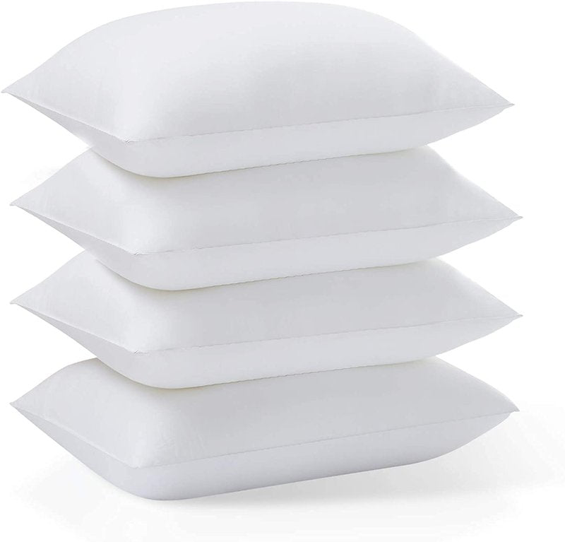 Acanva Basic Bed Pillow Soft Rest Cushion Stuffer for Sleeping, Queen, White 4 Count