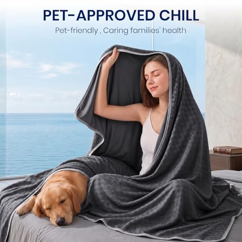 Cooling Blanket 90x90 for Hot Sleepers - Breathable Soft Summer Throw