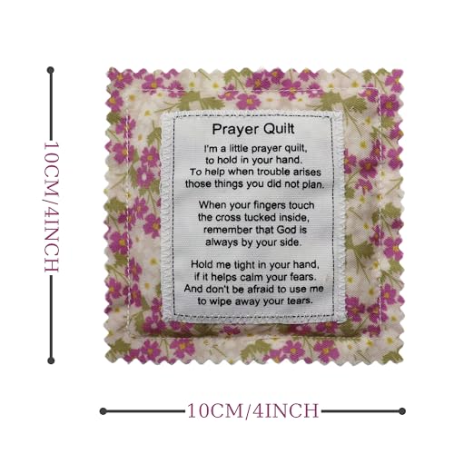 Mini Prayer Quilt with Cross - Handcrafted Spiritual Keepsake