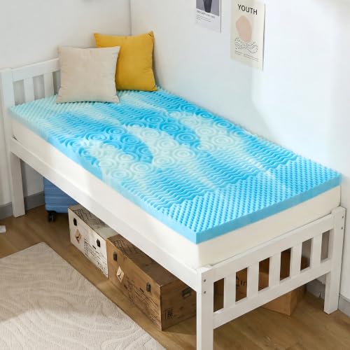 SINWEEK 2-Inch Gel Memory Foam Mattress Topper, Twin XL Dorm Bed Pad