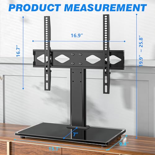 Universal Table Top TV Stand for 27-60 Inch Screens, Height Adjustable