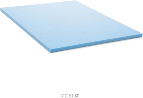 Lucid Memory Foam Mattress Topper - 2 Inch Queen Size Cooling Gel - Pressure-Relieving Plush Comfort