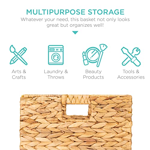 Pack of 5 Handwoven Water Hyacinth Storage Baskets - 10.5in