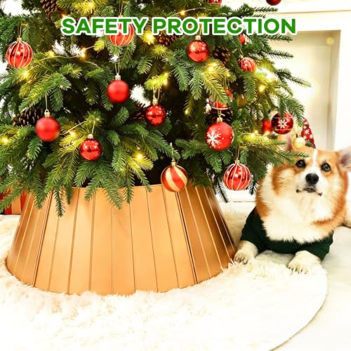 YoleShy 28-Inch Metal Christmas Tree Collar - Easy Assembly & Durable Base Cover