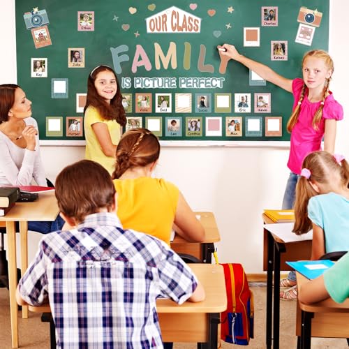 Boho Classroom Bulletin Board Photo Display Set - 56 Piece Teacher Decor