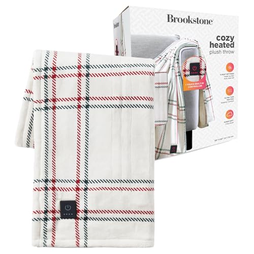 Faux Fur Heated Throw Blanket - 50x60 Electric Warming Blanket with 4 Settings