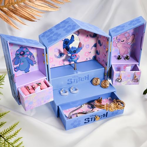 Musical Jewelry Box for Girls with Mirror and Storage Drawers