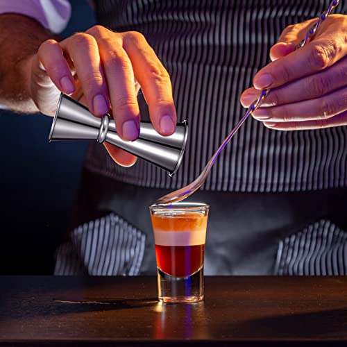 Eaasty 6-Piece Stainless Steel Double Jigger for Bartending, 1 oz & 2 oz Capacity