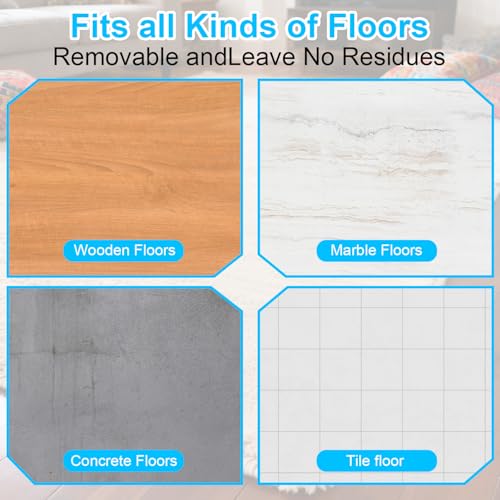 8 PCS Non-Slip Rug Grippers, Triangle Double-Sided Carpet Tape for Floors