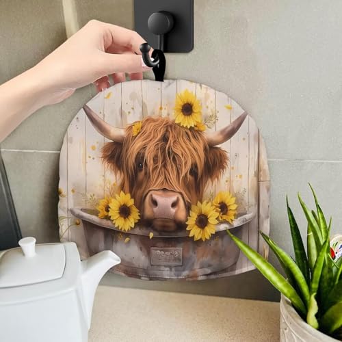 Highland Cow and Sunflower Insulated Tea Cozy for Standard Teapots