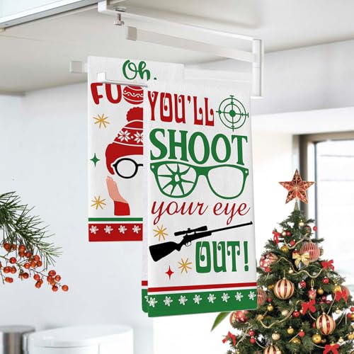 YMCAFZ Christmas Classic Movie Kitchen Dish Towels Set of 2 - Holiday Decor